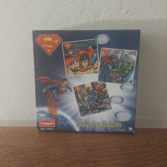 Funskool Superman Day of Doom 3-in-1 Combo Puzzles set. Children Ages 4 Years + - Picture 1 of 4